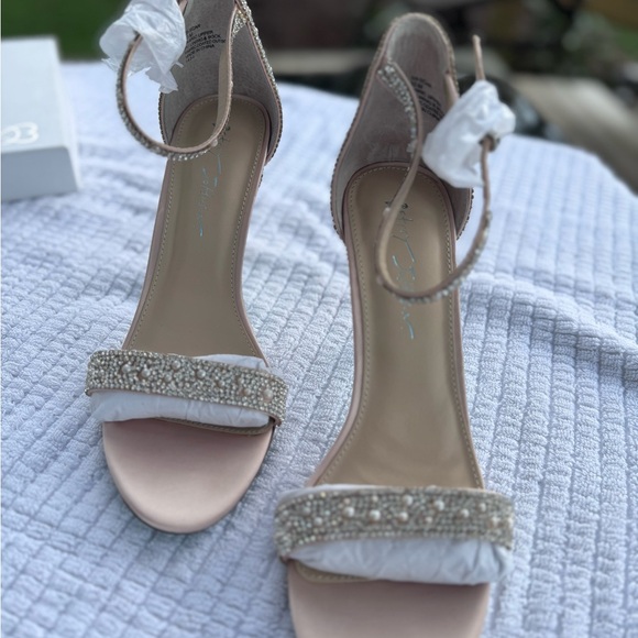 Betsey Johnson Shoes - Betsy Johnson! Brand New! RARE & Gorgeous Beaded Women's Heels Pale Pink-Size 10